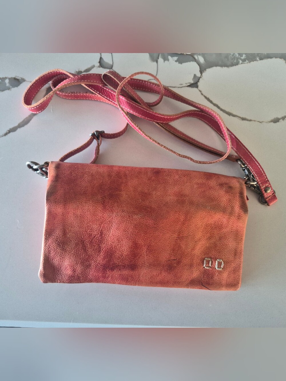 Flamingo Red Cadence Leather Crossbody - Women